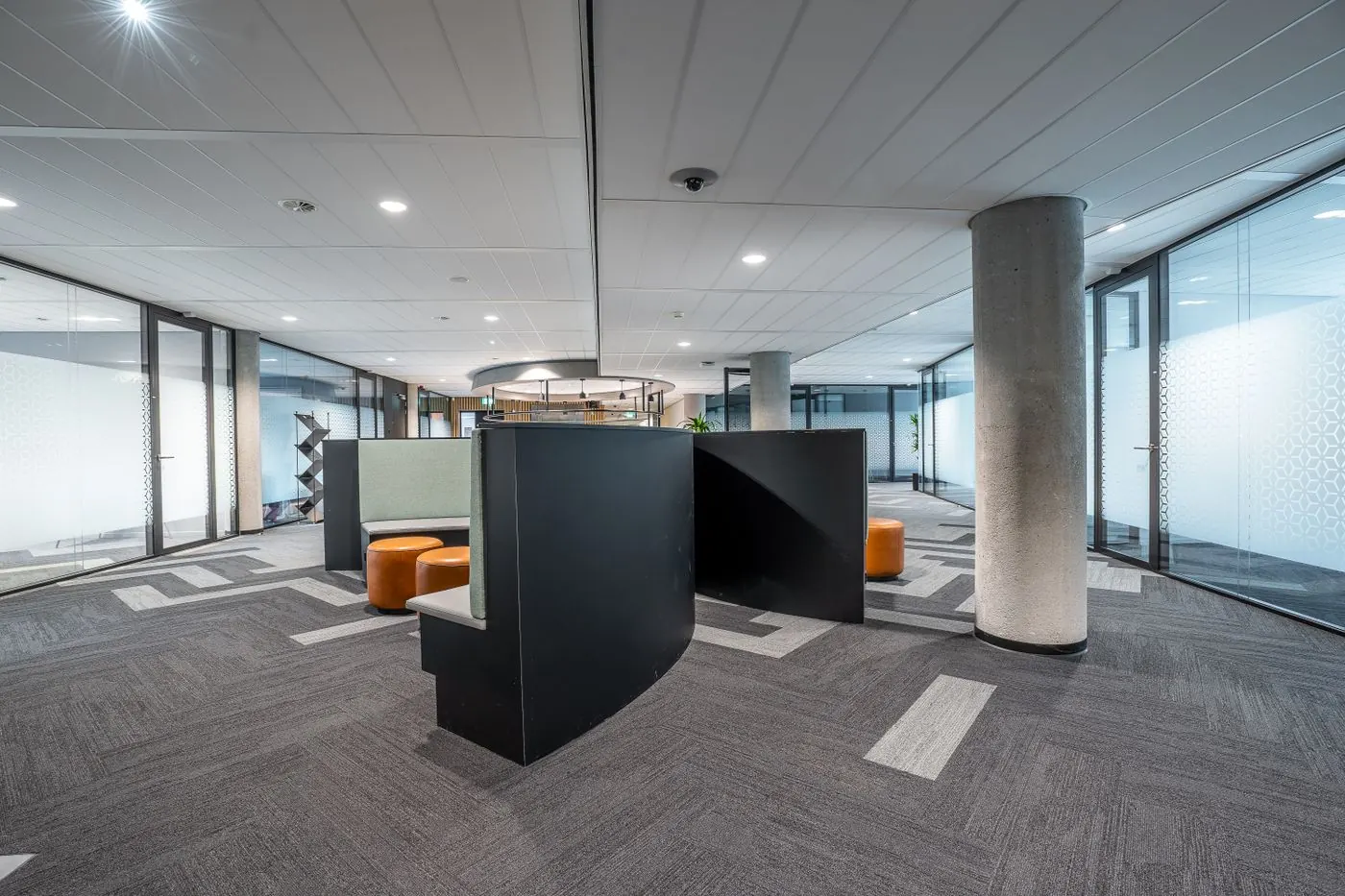Commercial flooring in a modern office space