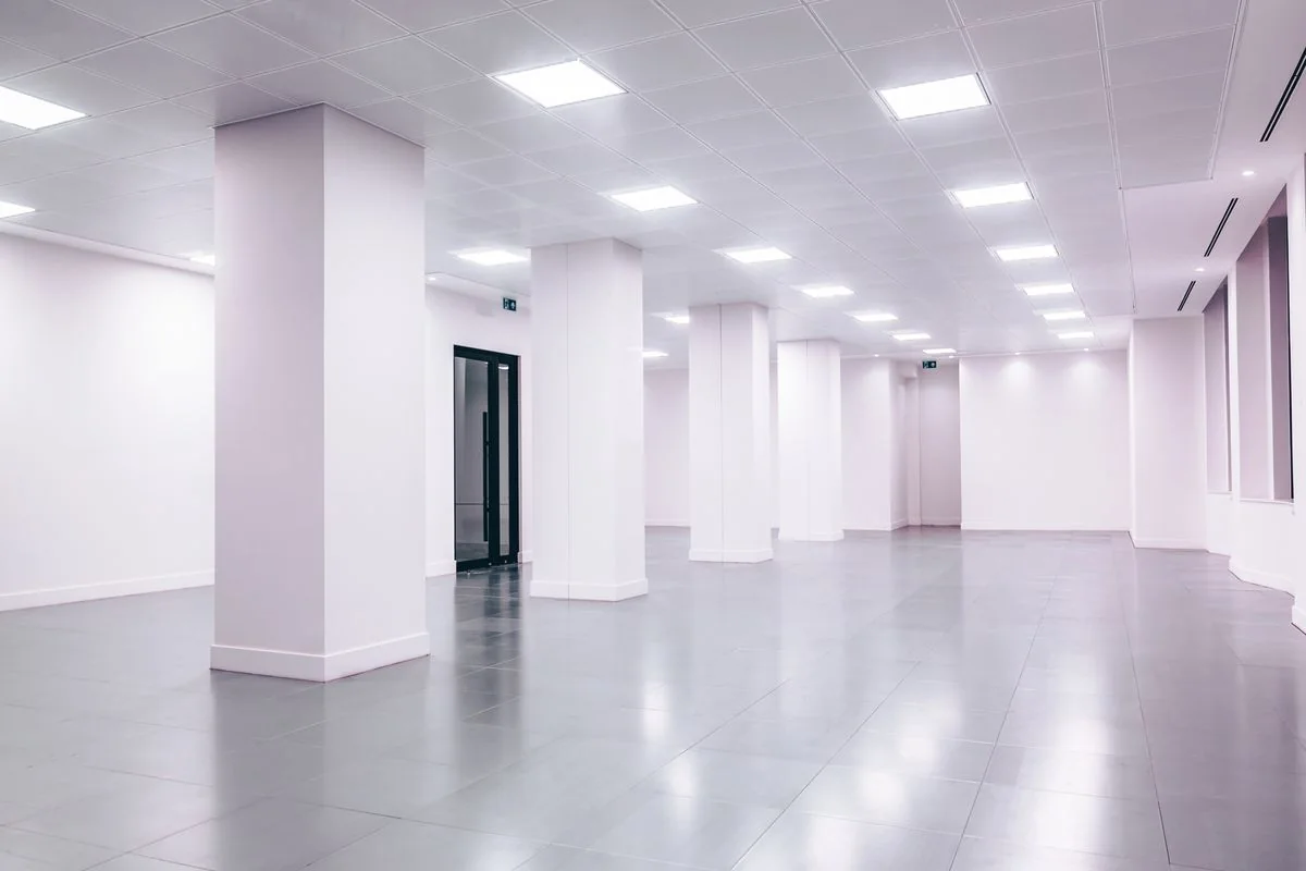 Polished concrete office flooring project