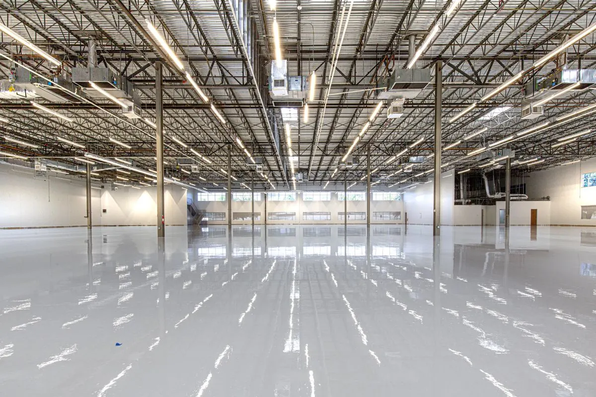 Warehouse flooring project by a commercial flooring contractor